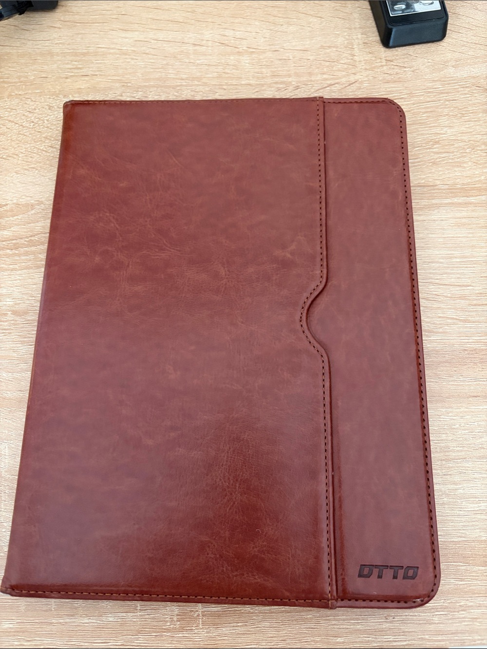 Brown Leather Look Tablet Folio Case